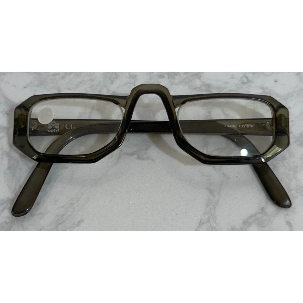 Christian Dior Optyl Eyeglass Frames Olive Green Geometric 2008 Austria